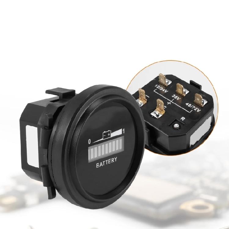 Industrial Grade Waterproof Battery Capacity Meter Charge Discharge Indicator for Golf Cart Forklift Truck Motorcycle