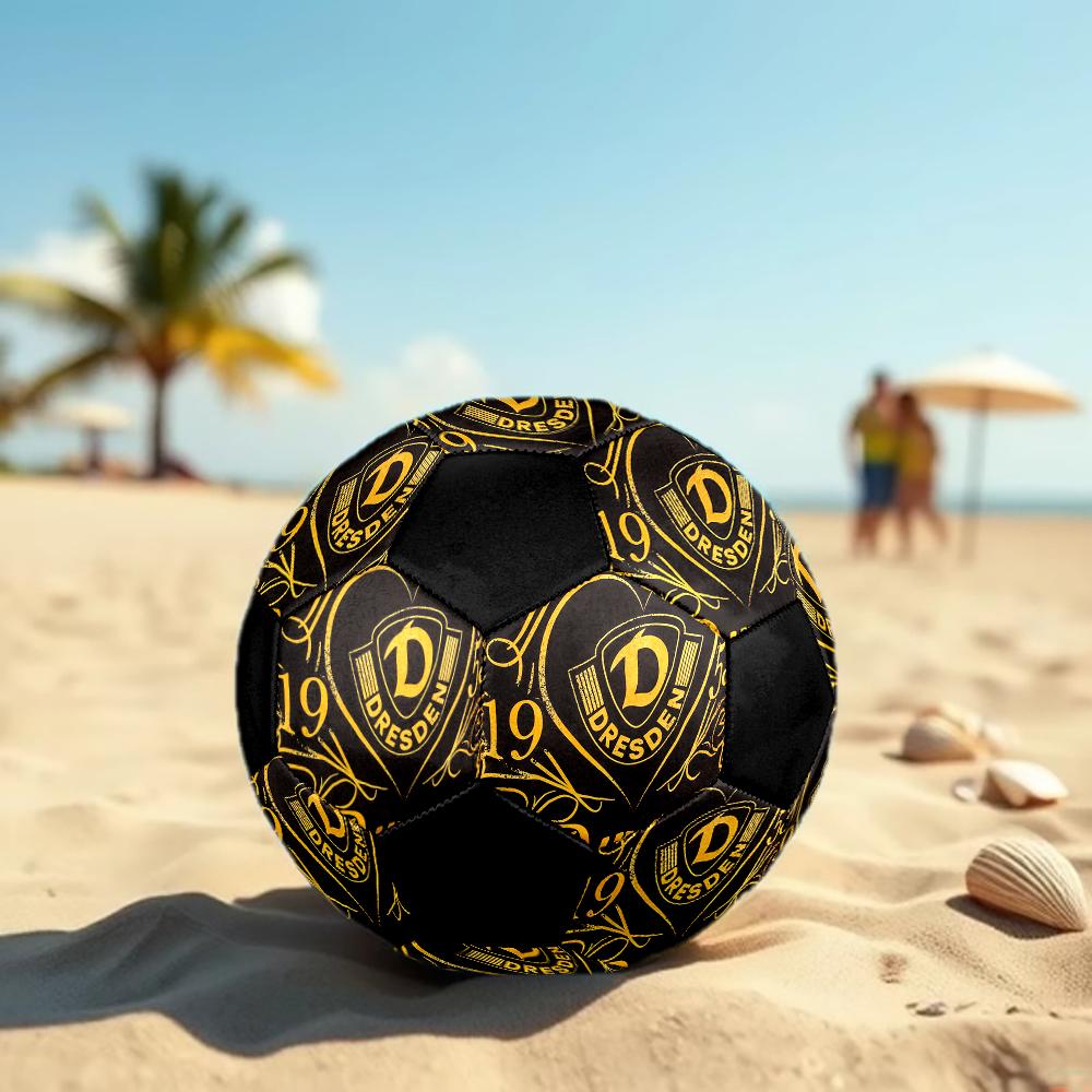 SIZE 5 Dynamo Dresden Soccer Ball Colorful All Ages Machine Stitched PVC Competition Ready Durable High-Bounce
