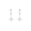 Monaco METEORITES/6-pointed Star, High-end Luxury Three-meteor Hexagram Silver Stainless Steel Alloy Earrings for Women WE13083OX