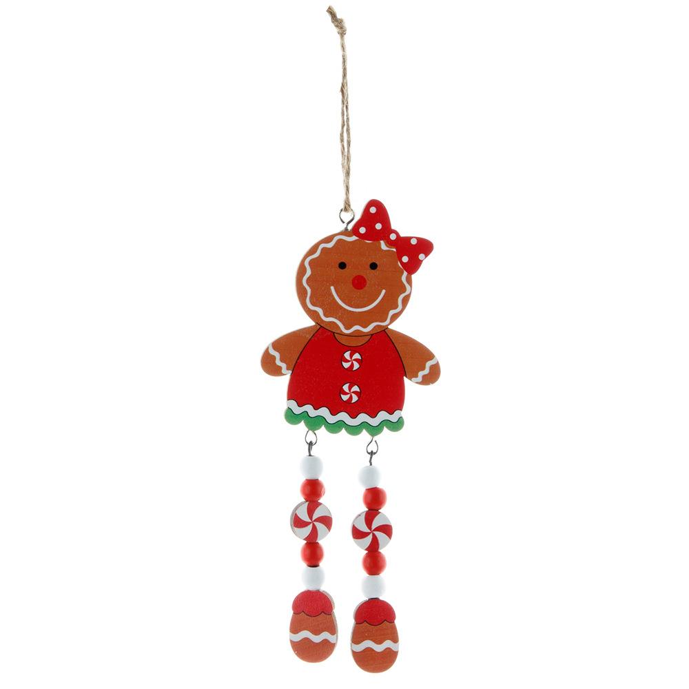 15/1ks Vánoční perníček Dřevěný Vánoční stromeček Závěsné přívěsky Ozdoby Domů Vánoční Navidad Party Dekor Nový rok Dětské dárky