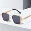 Vintage Steampunk Square Metal Frame Sunglasses with Spring Hinge Fashion Men Women Eyeglasses Classic Driving Sun Glasses UV400