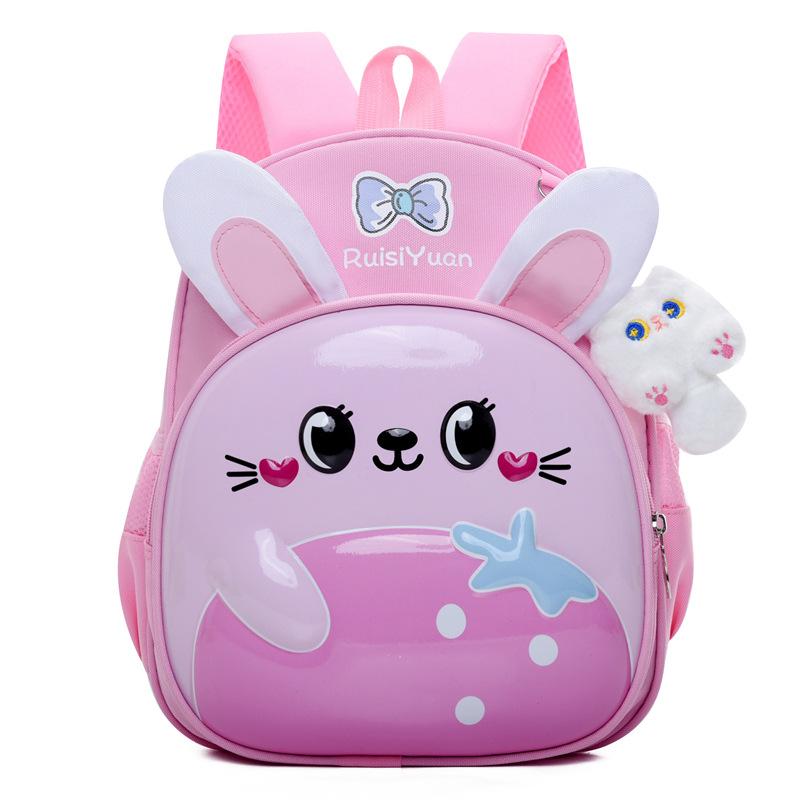 Kindergarten Baby Schoolbag Cartoon Cute Bunny Boys And Girls Backpack Cute Kitten Pendant Children'S Backpack