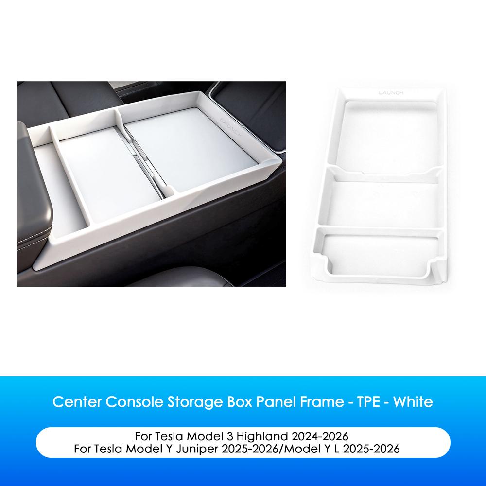 Heenvn TPE Car Central Control Panel Storage Box Panel Frame Trim For Tesla Model 3 Highland Model Y Juniper Model YL 2025 2026