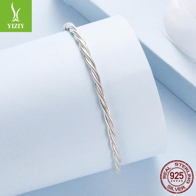 Winding Basic Chain Bracelet Simple And Versatile S925 Sterling Silver Snake Bone Chain Bracelet