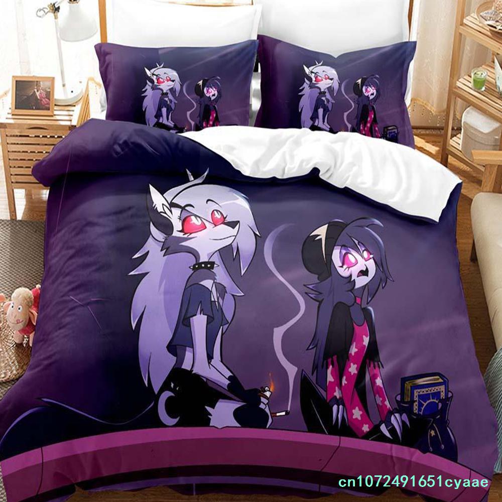 Loona Boss Ensemble de Literie Simple Jumeau Complet Queen King Size Ensemble de Literie Adulte Enfant Chambre à Coucher Housses de Couette Anime Parure De Lit Lit EU single(135x200cm)
