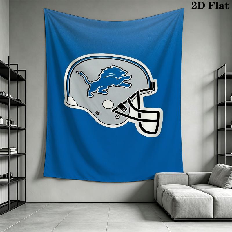 Detroit Lions Wall Tapestry Aesthetic Wall Hanging Printed Fabric Blanket Decorative Tapestries for Bedroom Living Room Home Decor