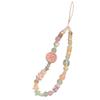 3D Pink Button Beaded Phone Lanyard Korean Style Cute Anti-Lost Phone Chain Universal Wrist Strap for Smartphone Decoration