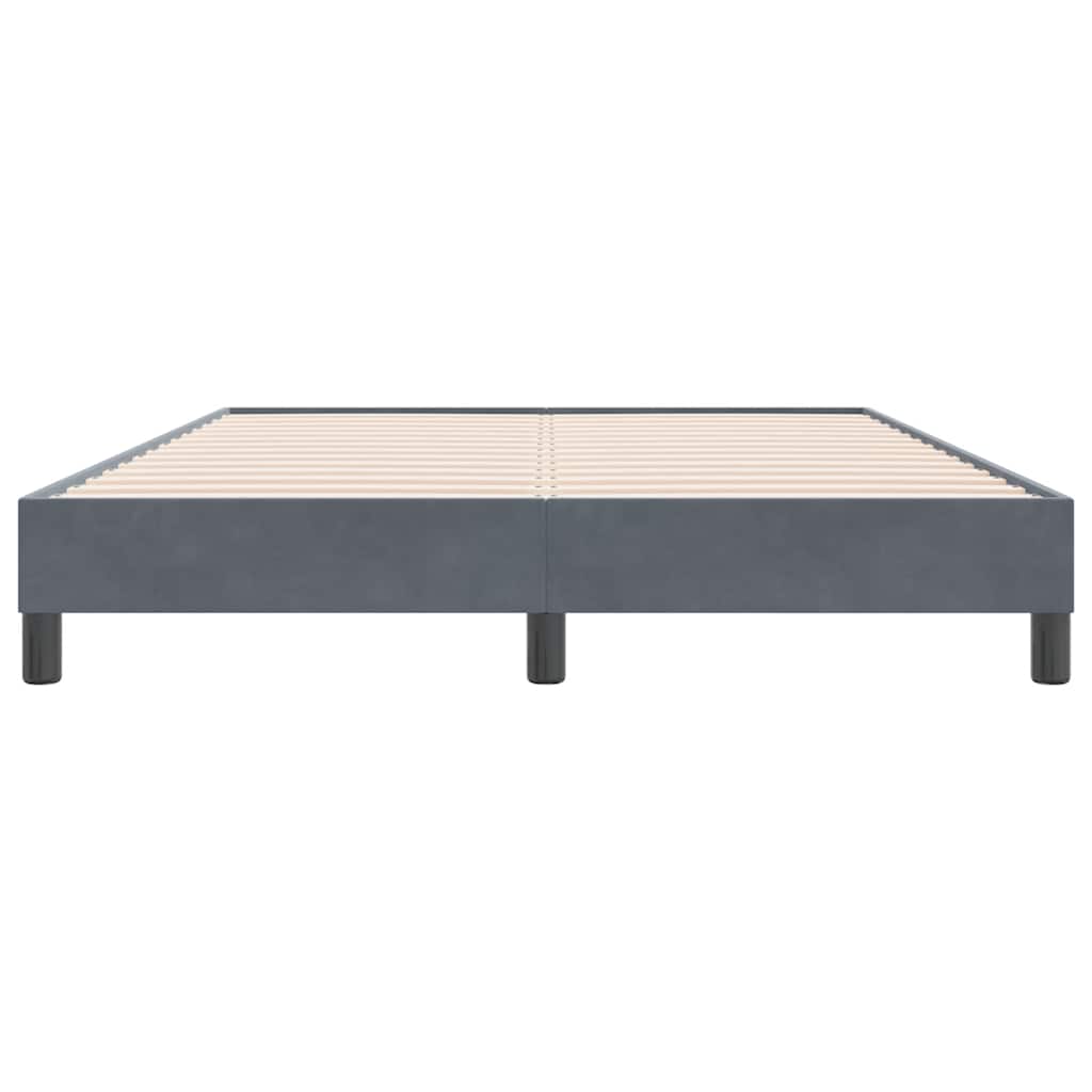 Łóżko Box Spring Bez Materaca Ciemnoszary 140X220 Cm Aksamit