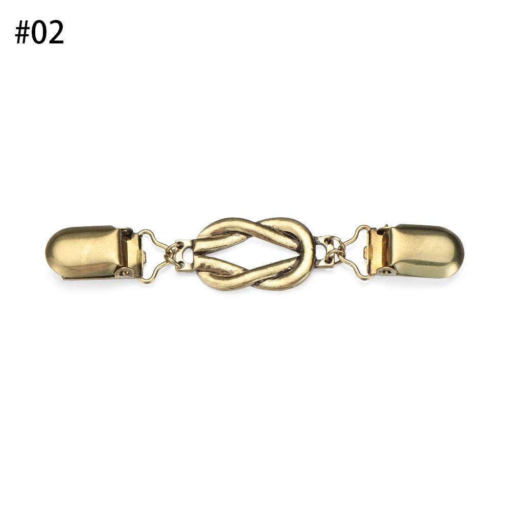 1PC Retro Women Cardigan Sweater Blouse Shawl Clips Shirt Collar Flower Pattern Duck Clip Clasps Fashion Clothing Accessories