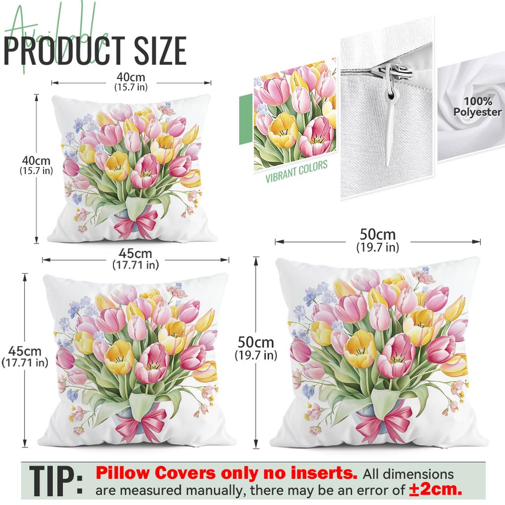 Spring Flowers Cushions Pillowcase Polyester Cushion Cover Throw Pillow Pillowcover Home Car Sofa Decor