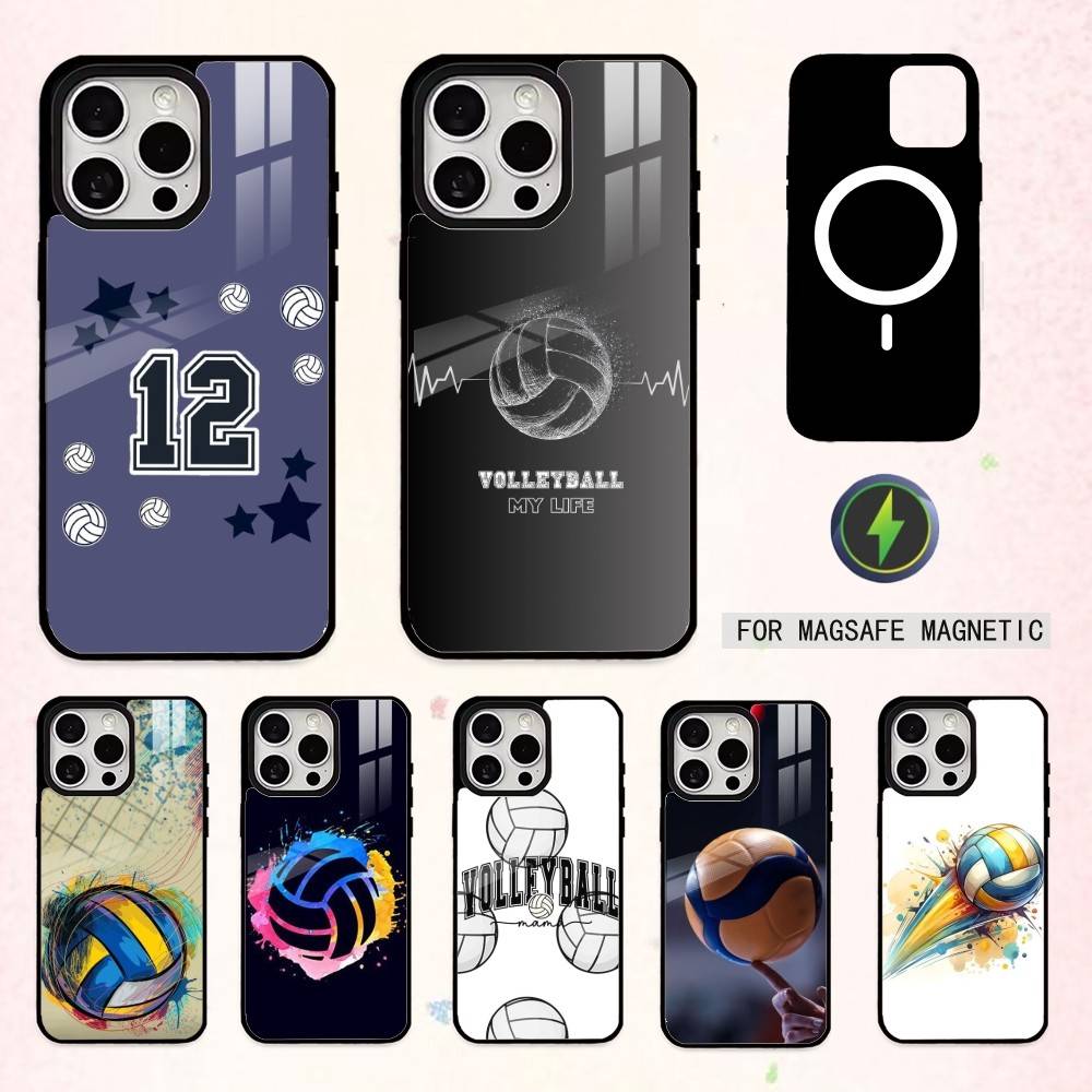Cool Sport Beach V-Volleyball Phone Case For iPhone17,16,15,14,13,12,11 Plus,Pro Max Magnetic For Magsafe Wireless Charging