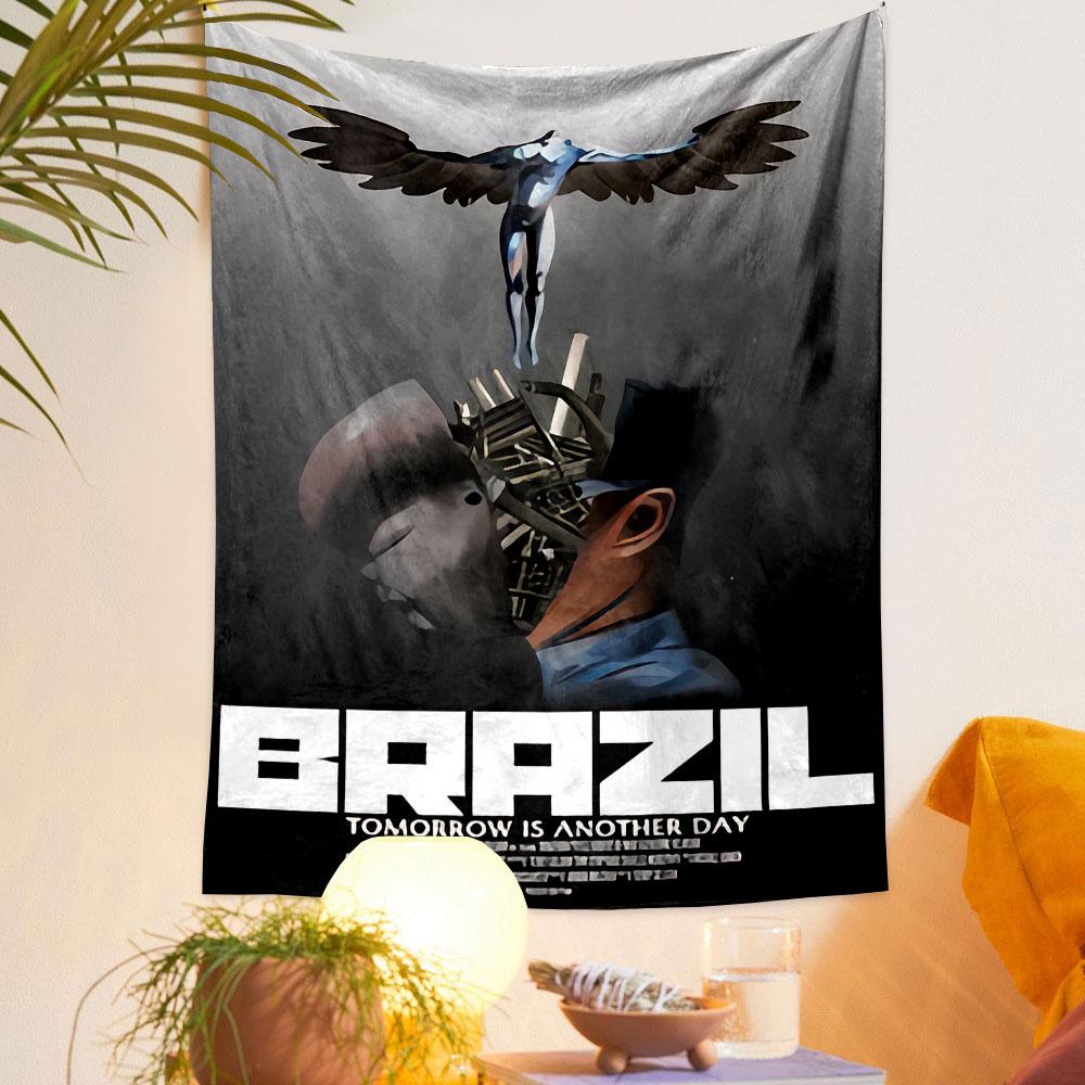 Brazil Movie Tapestry Wall Hanging, Terry Gilliam Dystopian Film Art, Surreal Retro Wall Decor for Bedroom Dorm