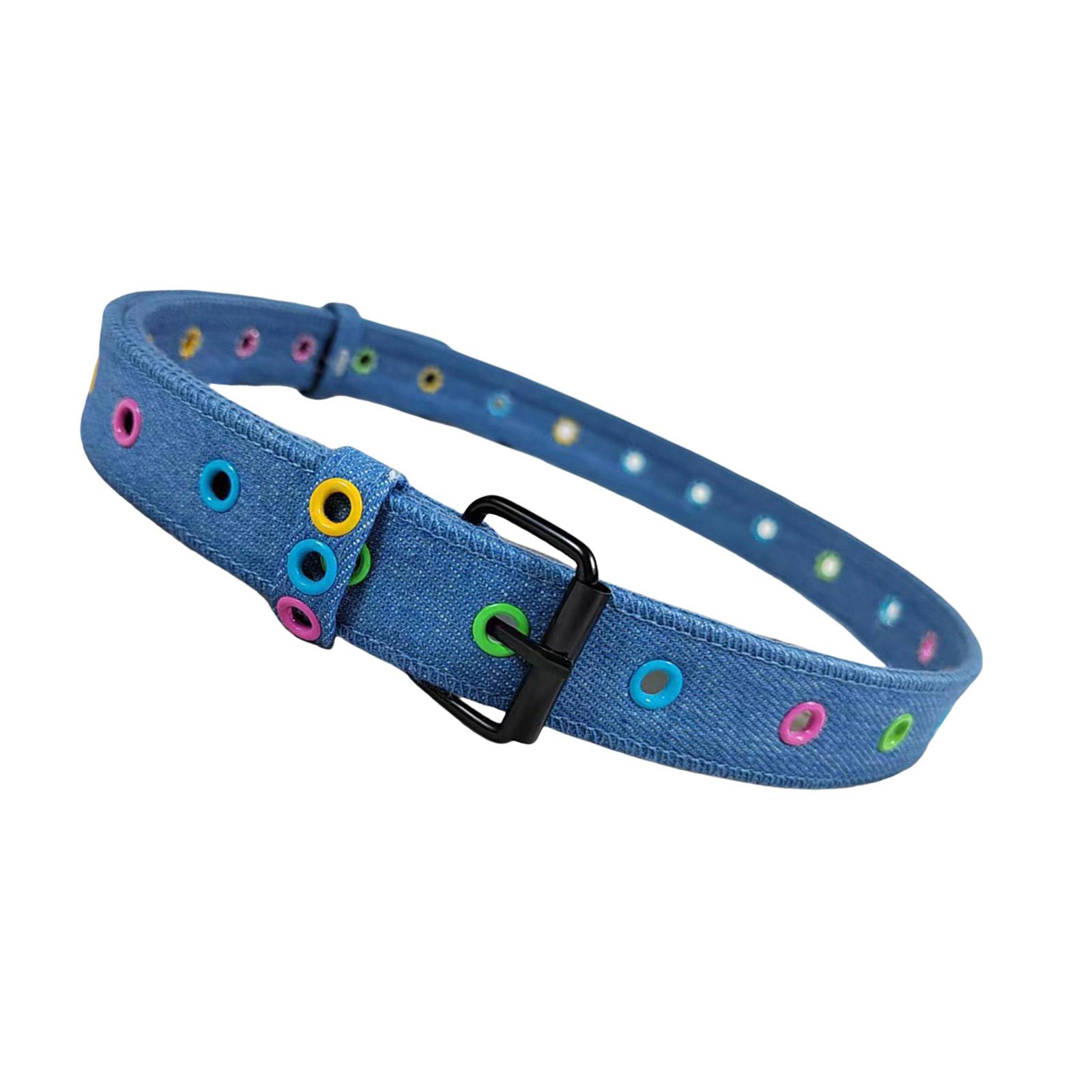 

Красочный ремень с люверсами для женщин и девушек, модный тканевый пояс, предназначенный для повседневной носки и вечеринок разноцветный