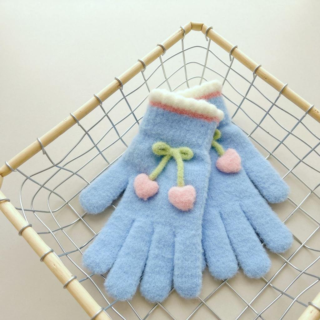 Autumn and Winter Gloves for Women Thickened Cold Proof Knitted Cycling Warmth Winter Full Finger Student Touch Screen Gloves