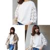Cotton Summer Lace Short Sleeve Tshirt For Women With Round Neck And Casual Style