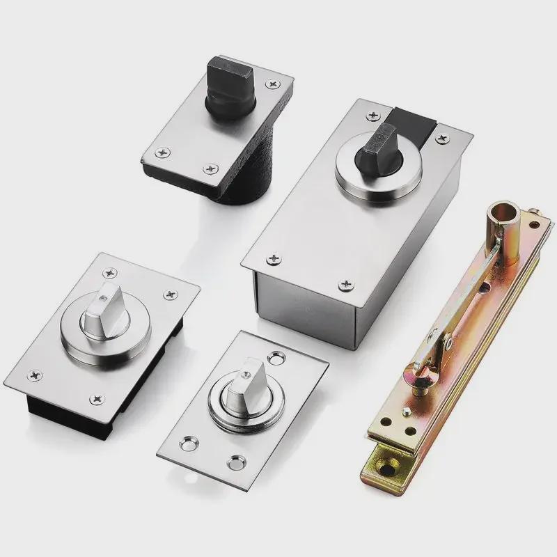 Heavy-Duty Stainless Steel Invisible Rotating Door Hinge with Hidden Up-Down Heaven and Earth Shafts
