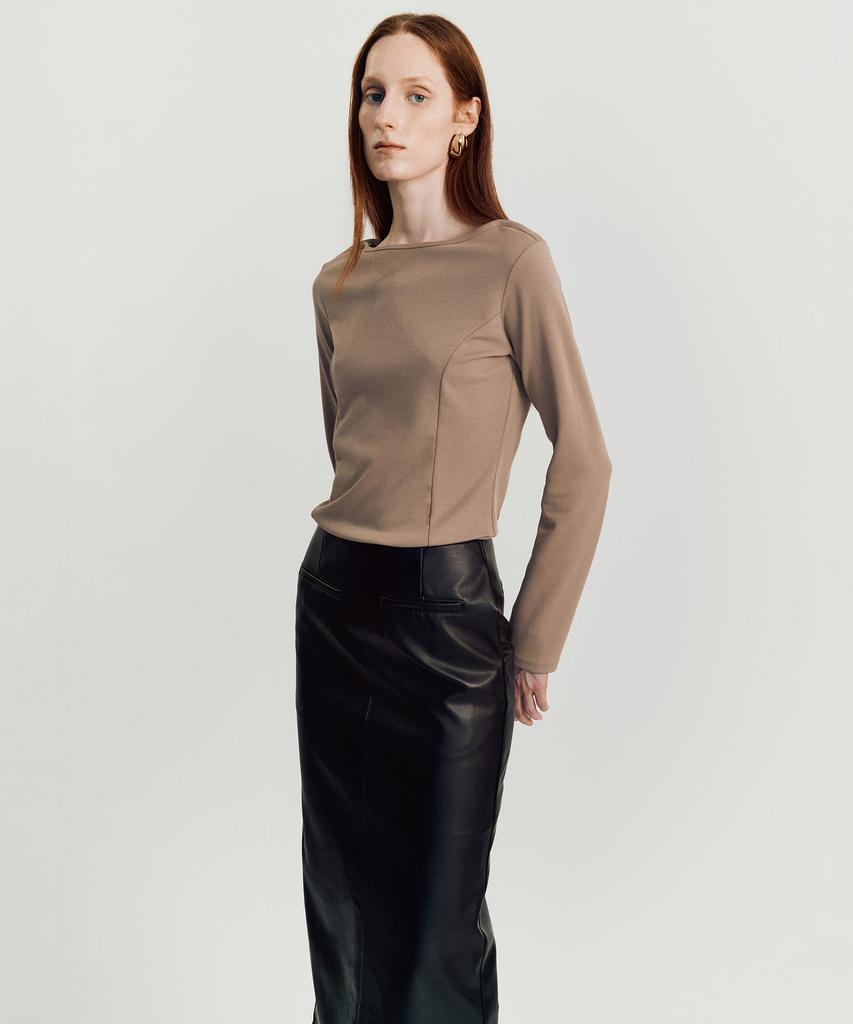 Meibeoyu Norby Leather Skirt _ Black