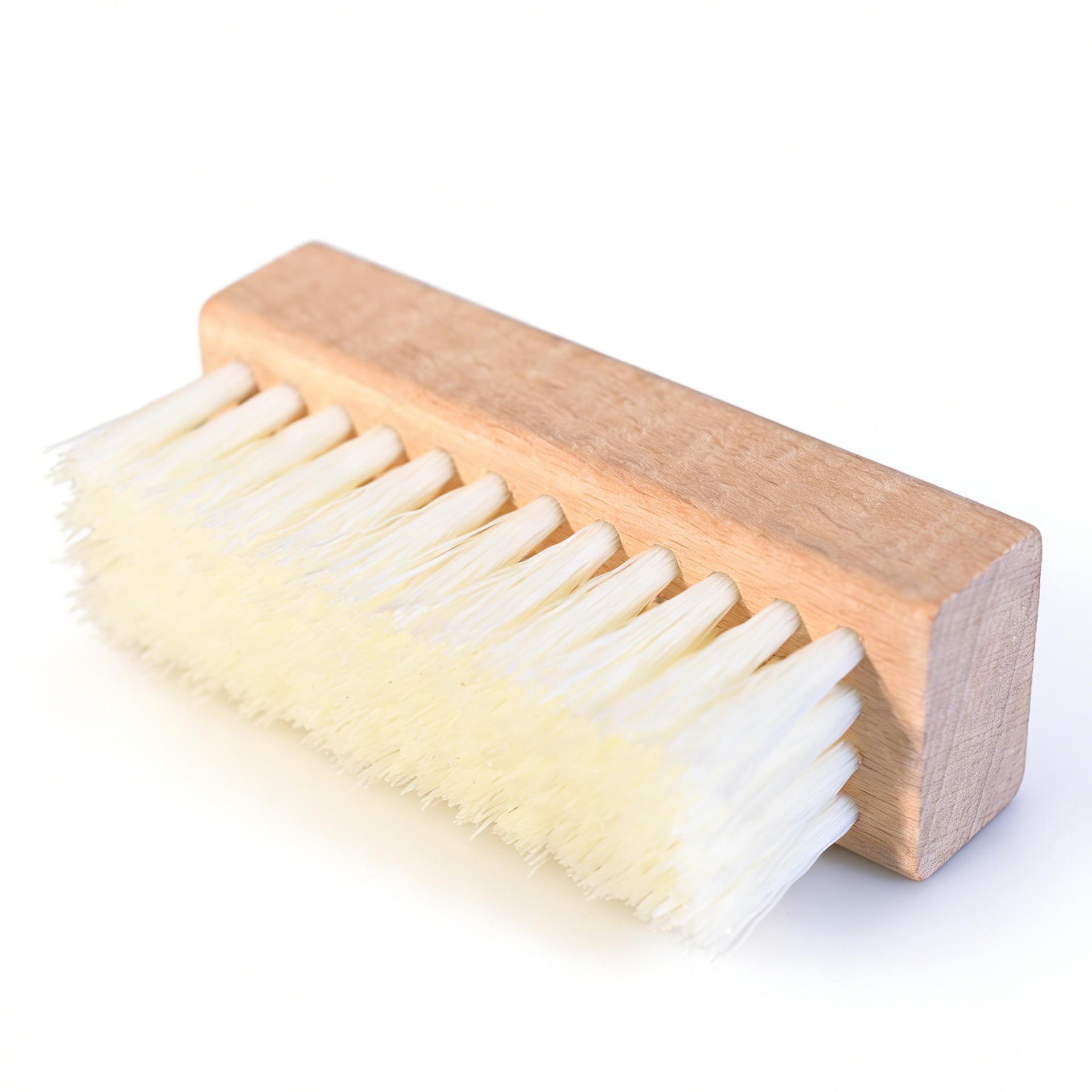 Square Beech Wood Soft Bristle Brush for Dusting and Polishing Leather Shoes and Seats