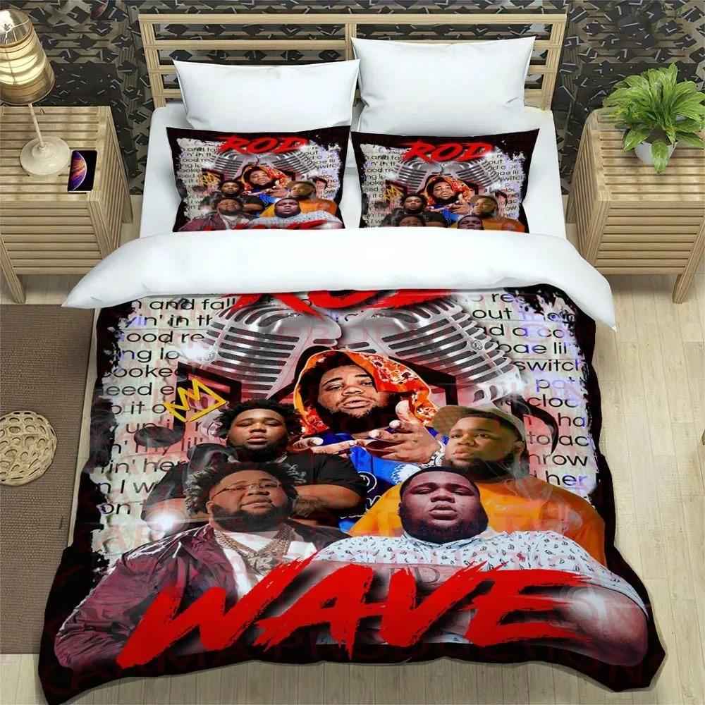 Popular Music Rod Wave Print Bedding Sets Exquisite Bed Supplies Set Duvet Cover Comforter Set Bedding Set Luxury Birthday Gift