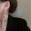 Bling Bling Long Tassel Dangle Earrings Korean Style Gold Earrings Metal Sequin Earrings  Women
