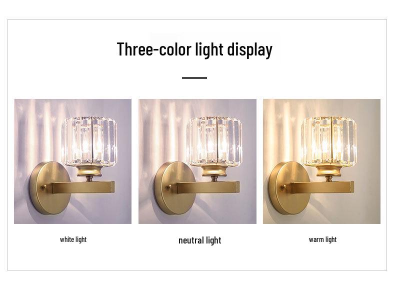 Modern American Crystal Wall Lamp - Bedside, Living Room, Hallway Decorative Light Fixture