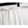 DIMANAF 2025 Summer Plus Size Pants Short High Waist New Big Wide-leg pants Women Fashion Loose White Vintage Pants