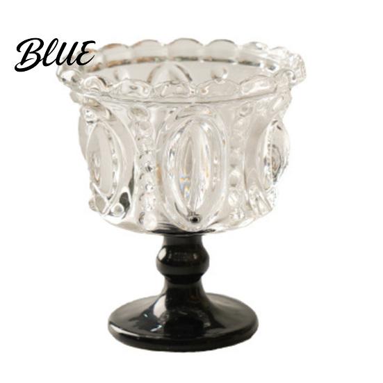 European Pattern Glass Cup Vintage Dessert Cup Embossed Ice Cream Bowl A