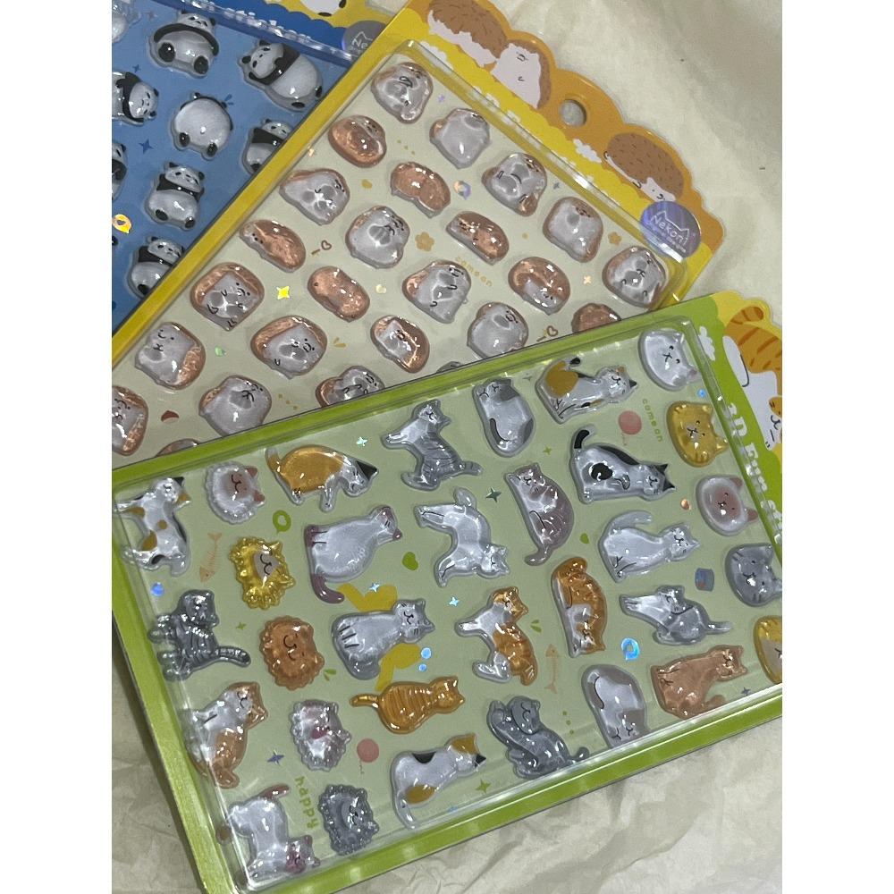 2025 Cartoon and Beautiful 3D Relief Fun Stickers 3D Crystal Stickers Mini Decorative Stickers for Children and Girls Beautiful Gift