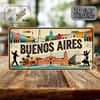 D Flat pc Buenos Aires Argentina Vintage Metal Sign  Retro Tango Dance  Spanish Text License Plate Wall Art