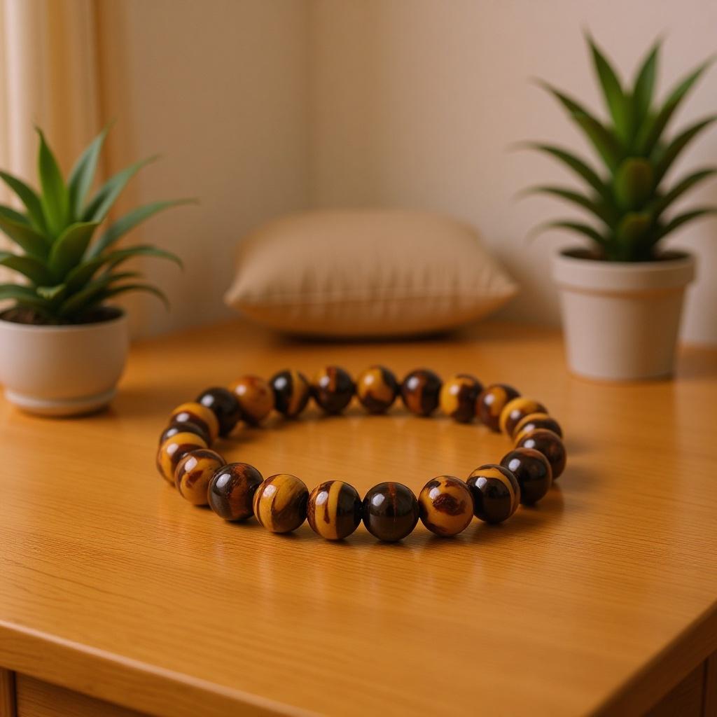 8mm volcanic stone tiger's eye stone turquoise fashion accessory hand-woven elastic rope men's bracelet