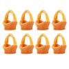 8PCS Mini Woven Basket with Handle Lifelike Miniature Basket Model For 1:12 Miniature Decoration