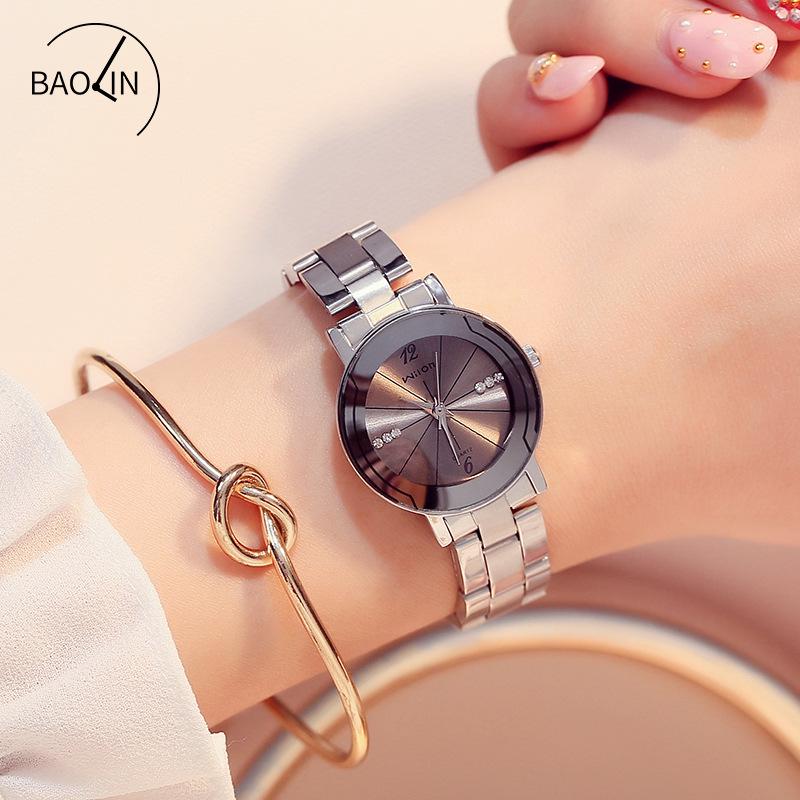 Hodinky pro ženy Pár Nerezová ocel Ocelový pásek Quartz hodinky Trend Móda Diamond Dámské hodinky Dámské hodinky