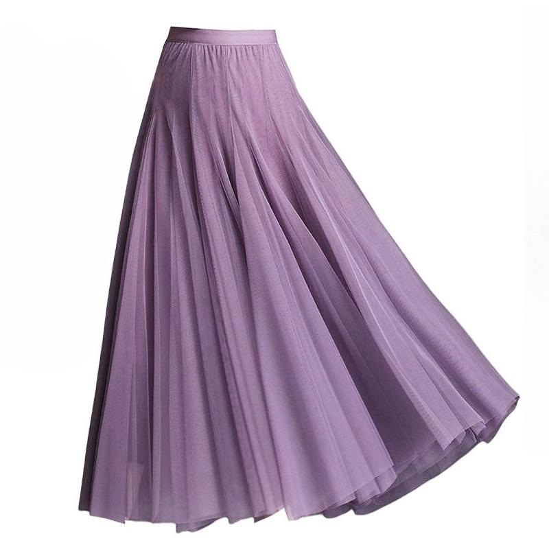 

Жіноча спідниця-гойдалка Довга спідниця з високою талією Тонка казкова спідниця до половини тіла Танцювальна сітчаста спідниця One Size