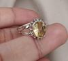 Citrine 925 Sterling Silver Ring: Handmade Faceted Gemstone, Positive Energy