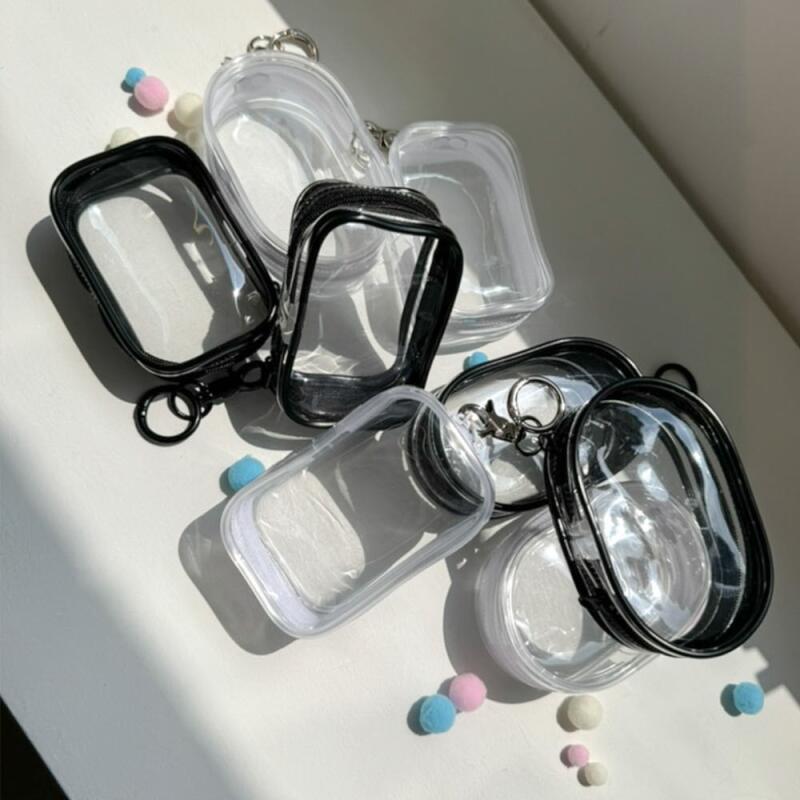 Mini Transparent 10cm Doll Pouch Keychain 8 Types Storage Square Round