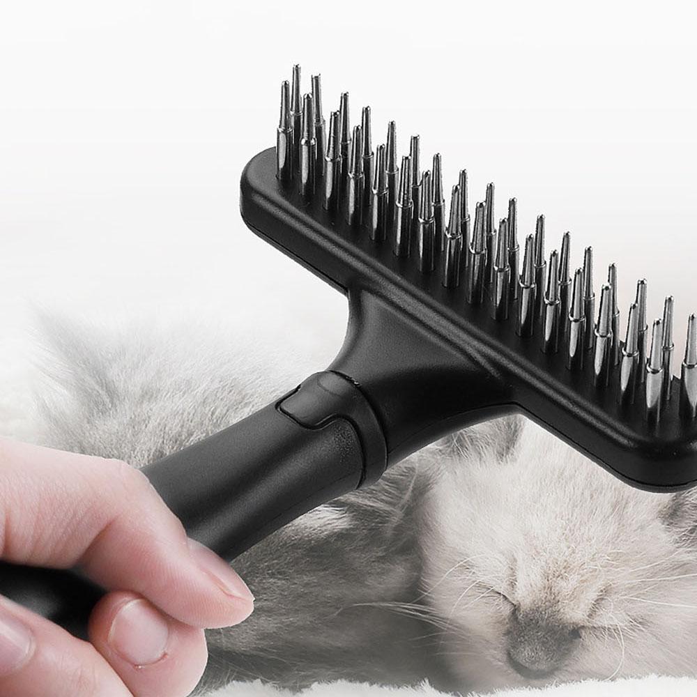 Professional Dog Grooming Rake Long Hair Cat Dog Undercoat Rake Brush for Shedding Matted Loose Hair Knots & Tangles Pet Product
