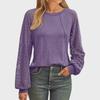 2025 Spring/Fall Women's Lace Stitching Round Neck Long-Sleeve T-Shirt