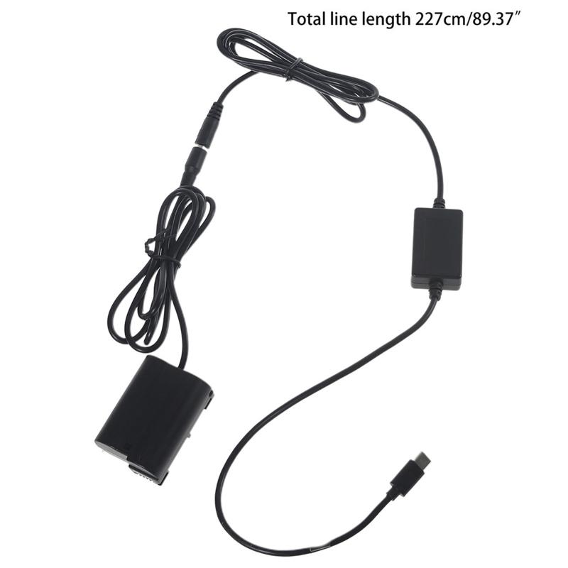 Type C USB To EN‑ EL15 Dummy Battery Power Bank Cable for  D810 Z5/6/7 II D750 Camera
