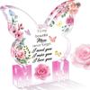 Mother's Day Butterfly-Shaped Acrylic Plaque with Floral Design & Heartfelt Message, Sentimental Gift for Mom, Mothers Day Decorations, Butterfly Mo