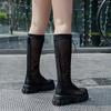 Summer Boots Women Chunky Heel Knee-length Platform Woman Female Round Toe Zipper Sandals Mesh Ladies Fashion Comfort Shoes