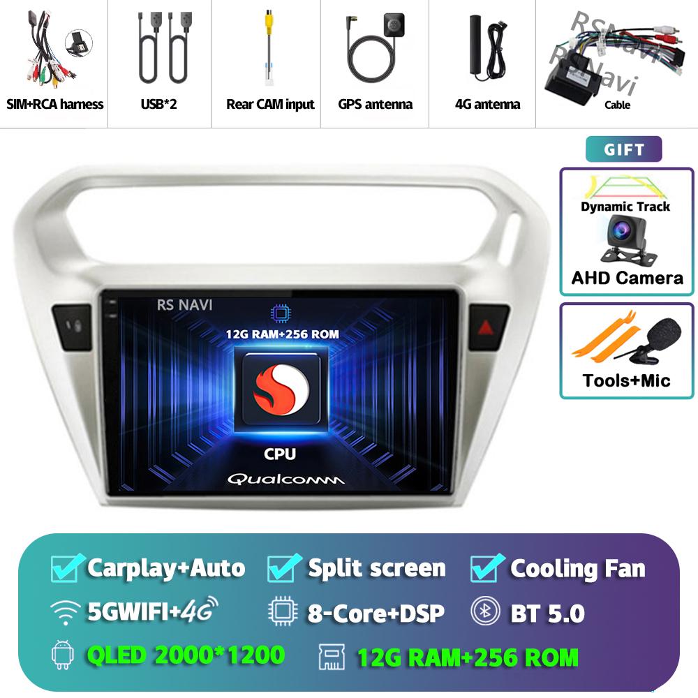 Android 14 Carplay Car Radio For Peugeot 301 2013 - 2016 Multimedia Video Player Navigation GPS Stereo AI Voice 360 Camera 2Din
