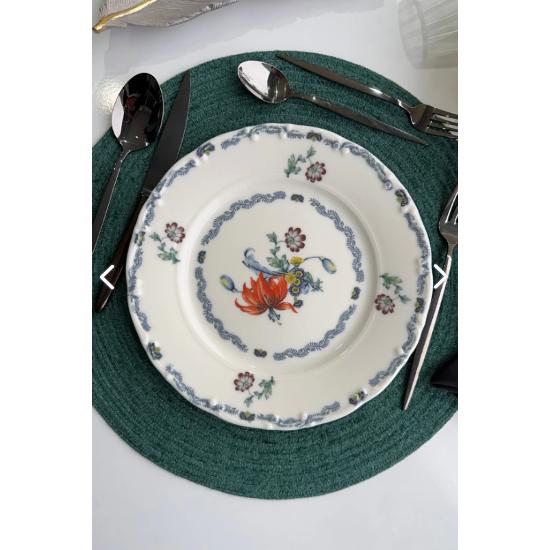 Old Town Premium Porselen 24 Parça 6 kişilik Günlük Vintage Çiçek Desenli Yemek Takımı