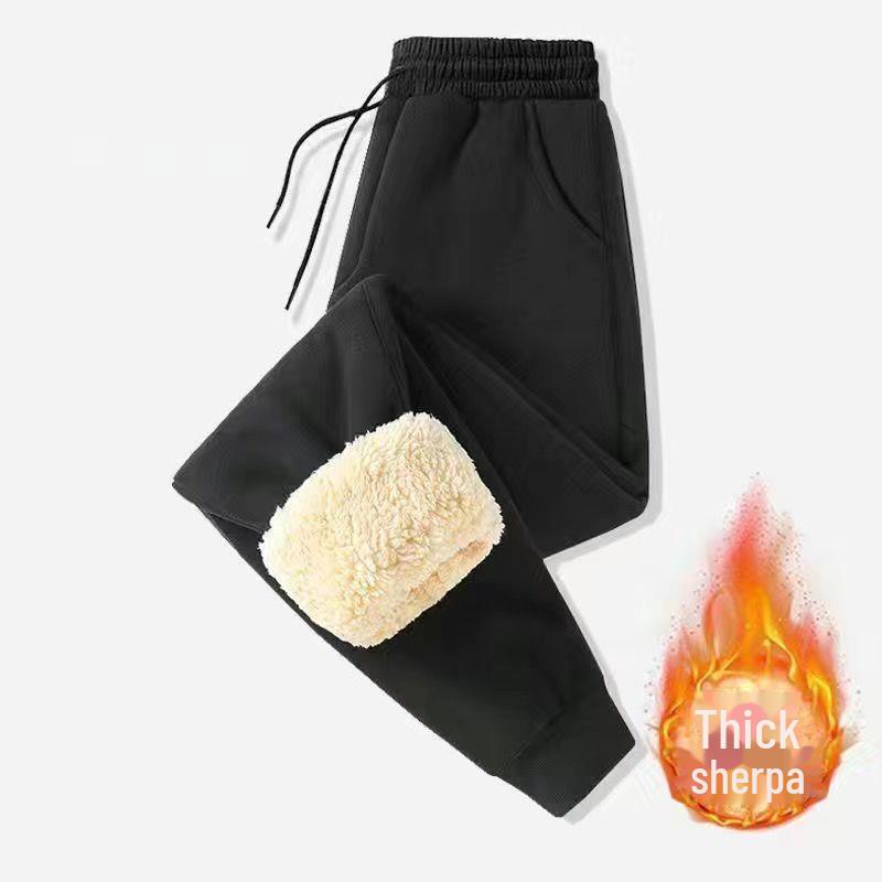 Men's Winter Sports Fleece-Lined Cuffed Pants, Plus Size, Loose Fit