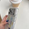 Glitter Cartoon Cat iPhone 15 Pro Max/17 Pro Case with Pearl Bracelet for Women
