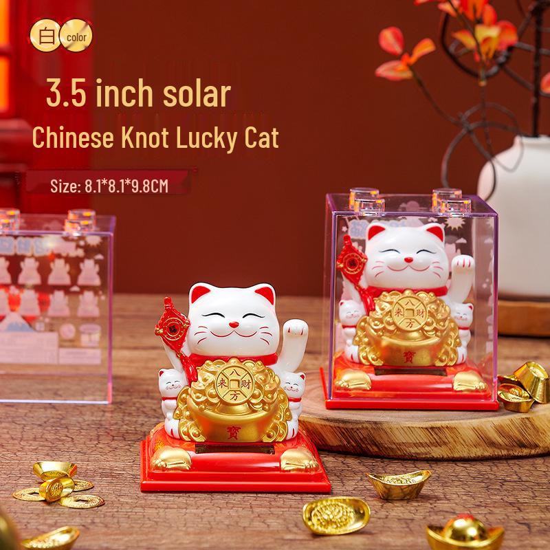 Solar-Powered Lion Dance Ornament: Chinese-Style Wealth-Attracting Car Decoration, Creative New Year Gift