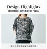 100% Mulberry Silk] Spring and Summer New Round Neck High Ethnic Style Printed Short Sleeve Loose Silk T-shirt for Women