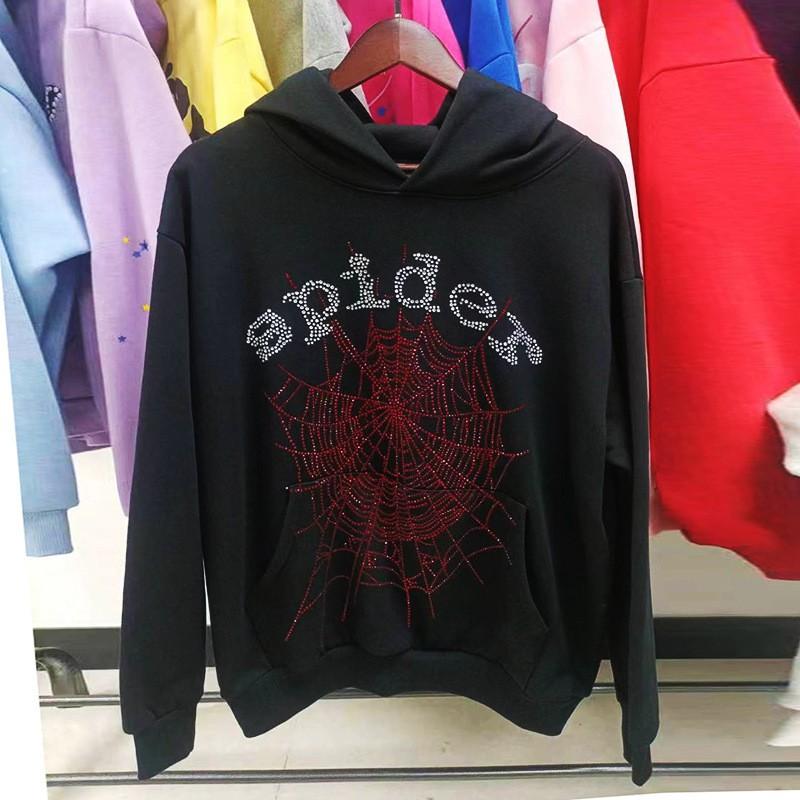 Sp5der 555555 Pěnový Potisk Tepláková Souprava Oversized Mikina Tepláky Streetwear Zimní Outfit
