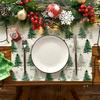 1/2/4/6/8pcs Christmas Tree Snowflake Placemats, 12 X 18 Inch Seasonal Winter Washable Table Mats