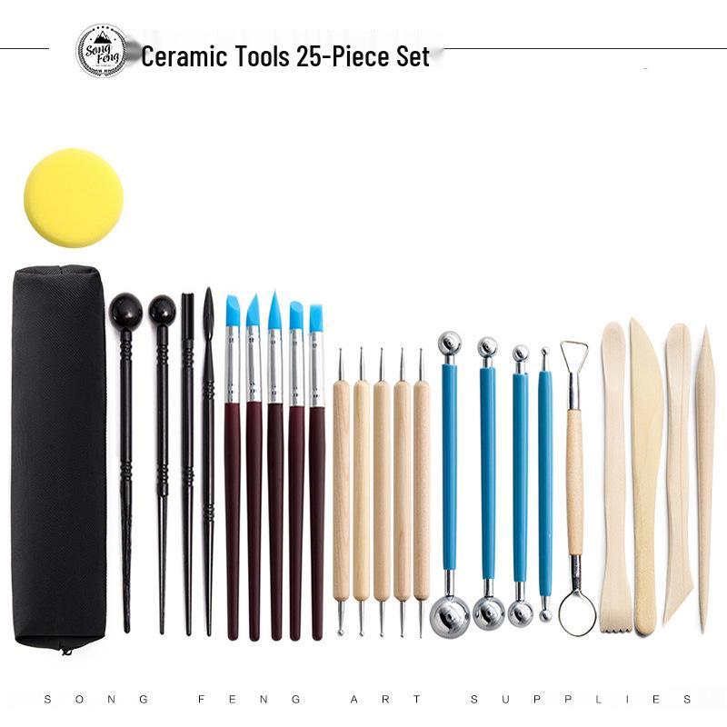 25-Piece Cross-Border Pottery and Polymer Clay Sculpting Tools Set