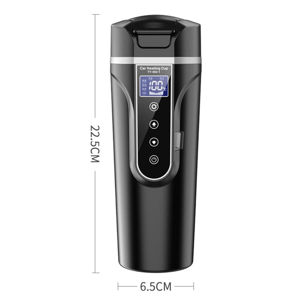 24V/12V Car Traveling Kettle Heating Cup Adjustable Temps Mug Electric for Vehicles Auto